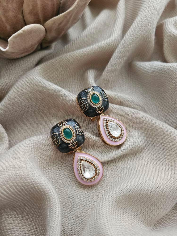 Medha meenakari earrings Thumbnail