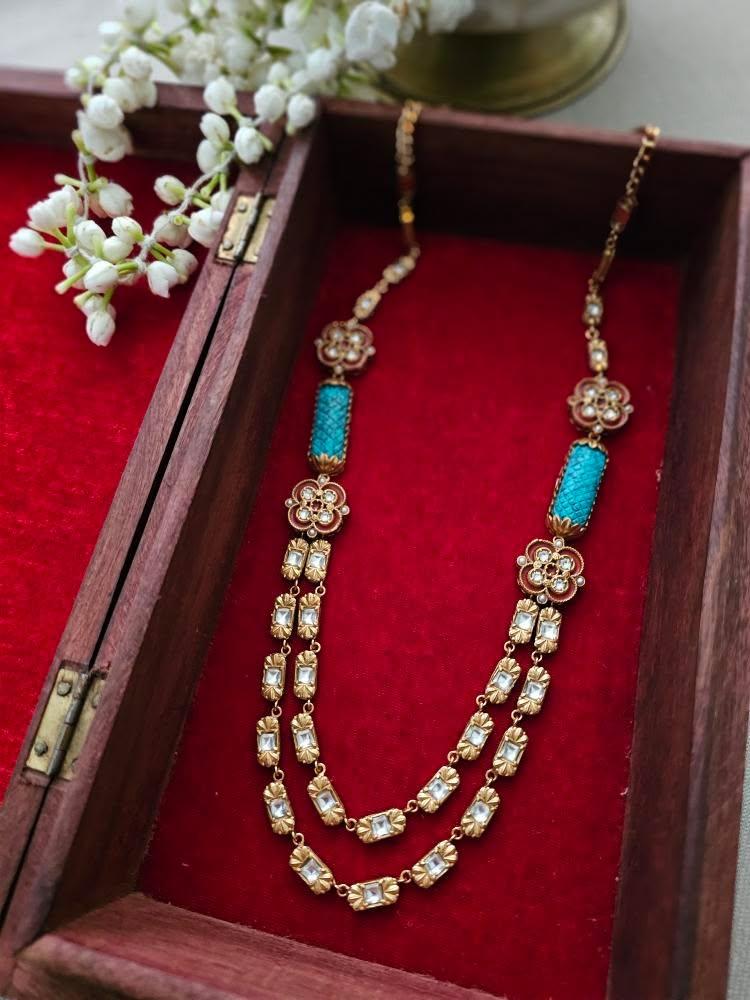 Vishesh handcrafted polki necklace Thumbnail