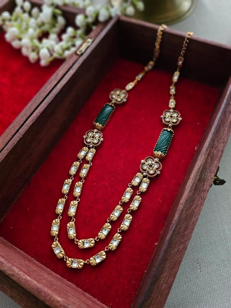 Vishesh handcrafted polki necklace Thumbnail