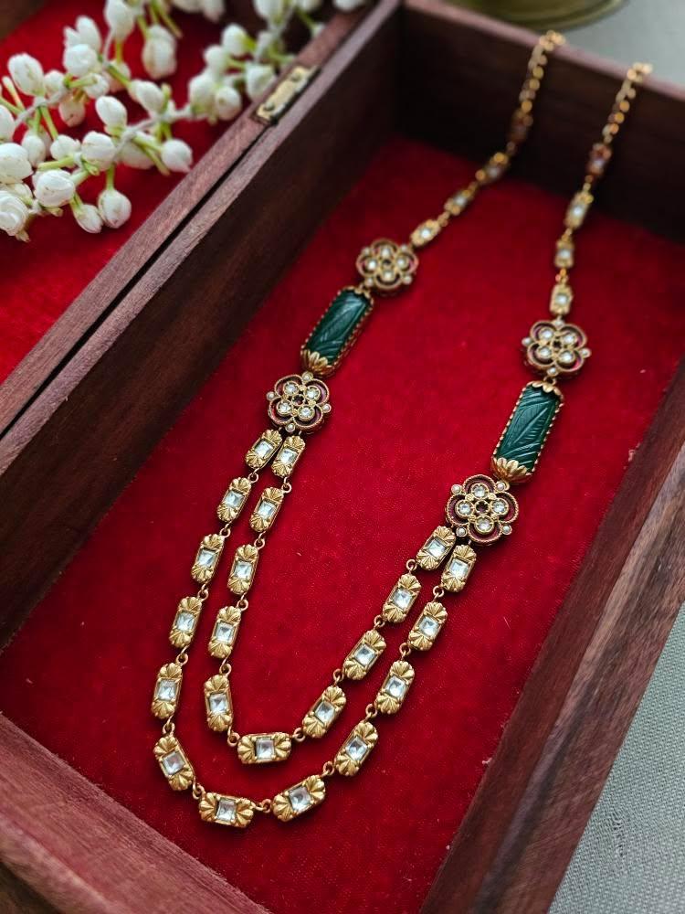 Vishesh handcrafted polki necklace Thumbnail