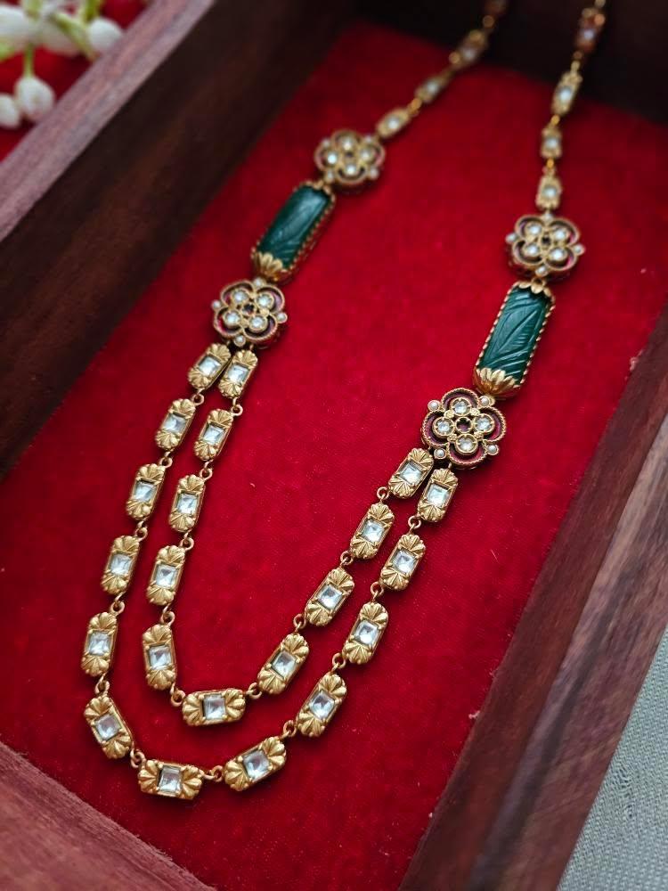 Vishesh handcrafted polki necklace Thumbnail