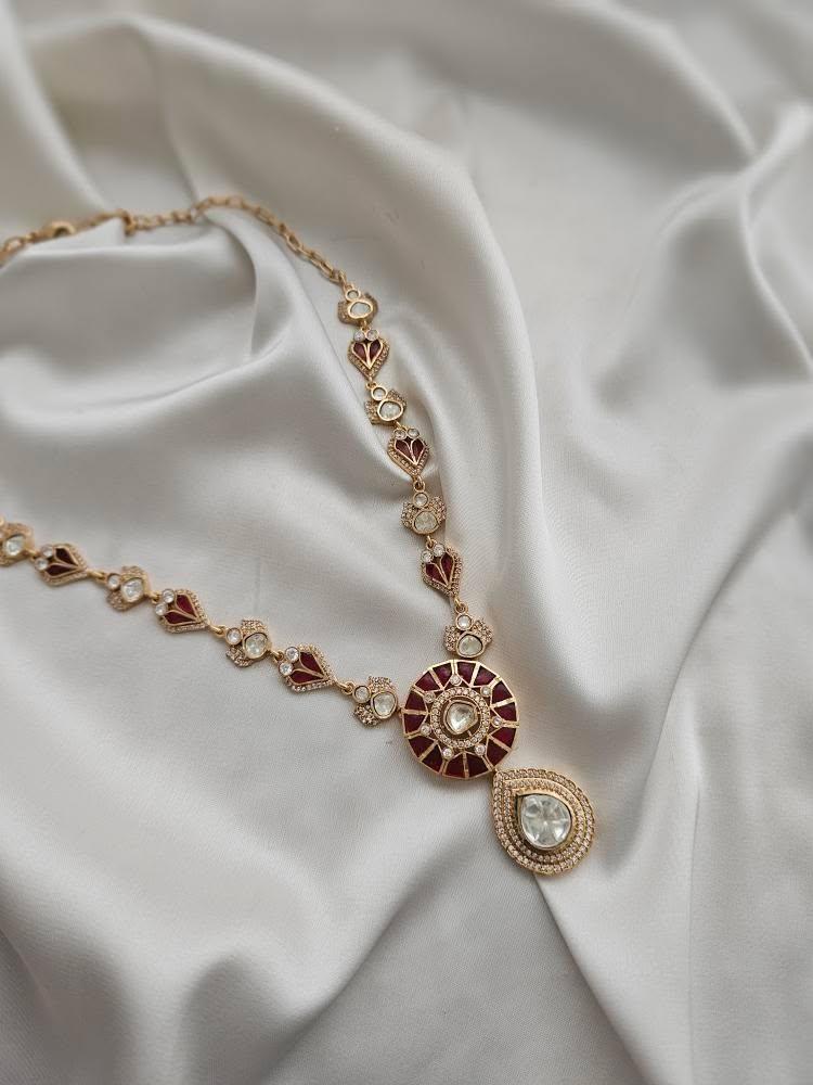 Sobiya delicate polki necklace Thumbnail