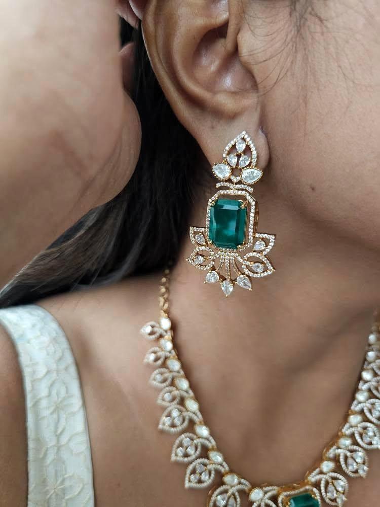 Paan quartz and polki necklace Thumbnail