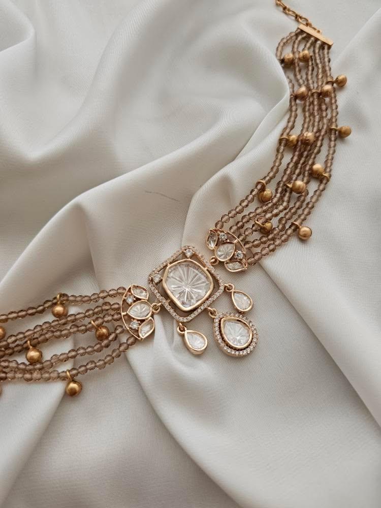 Vartika pearl and polki choker Thumbnail