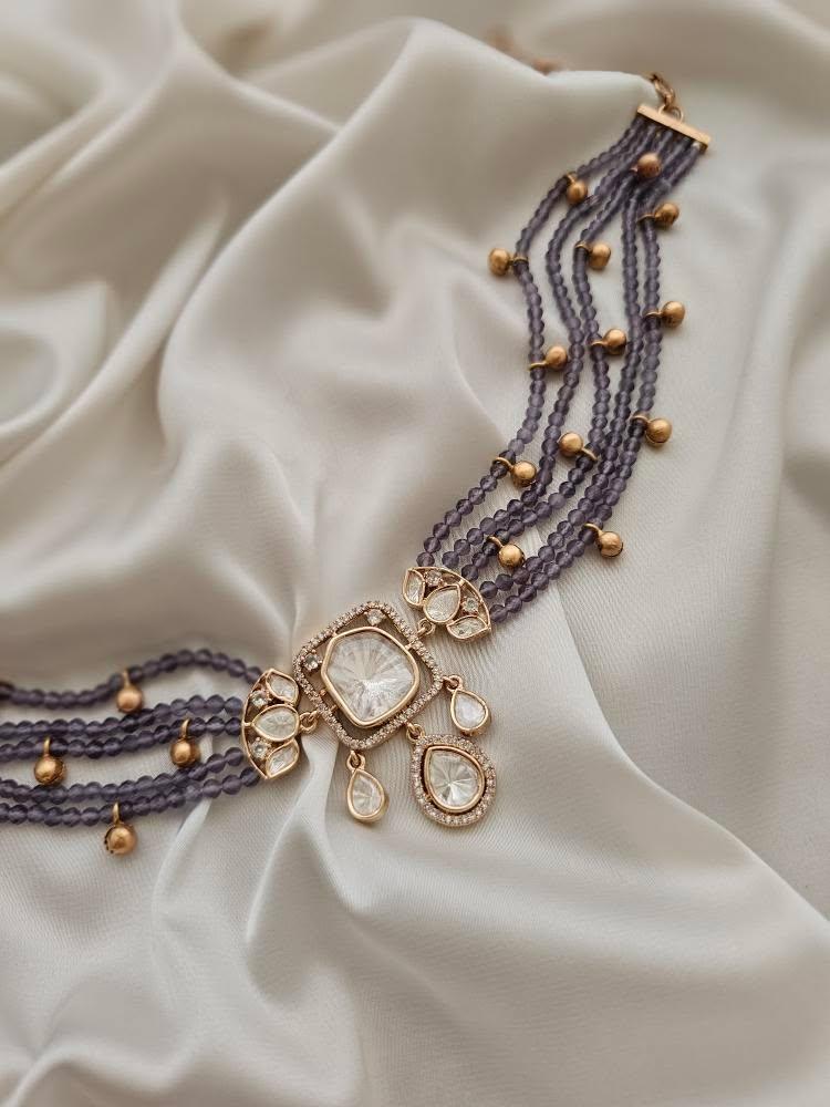 Vartika pearl and polki choker Thumbnail