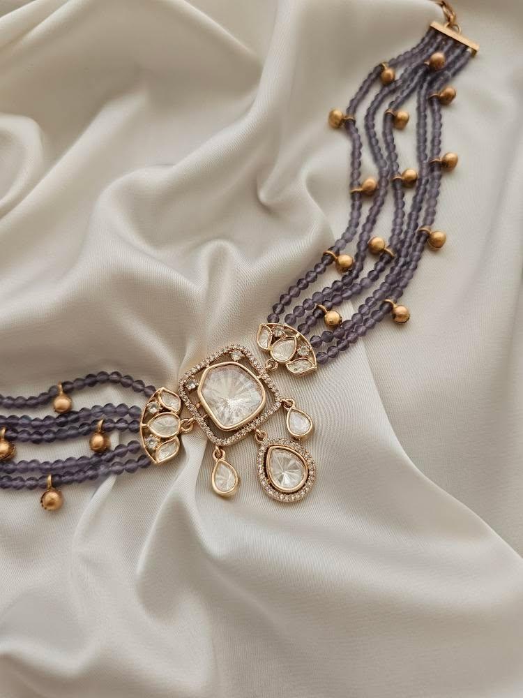 Vartika pearl and polki choker Thumbnail