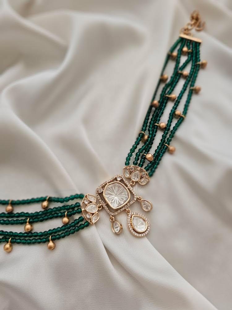 Vartika pearl and polki choker Thumbnail
