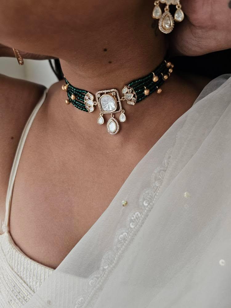 Vartika pearl and polki choker Thumbnail