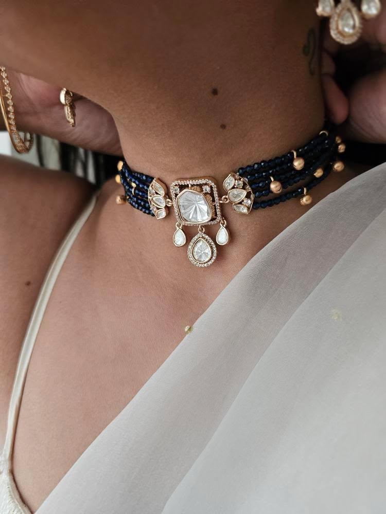 Vartika pearl and polki choker Thumbnail