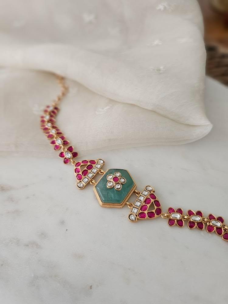 Avani quartz and polki choker Thumbnail