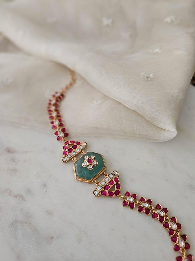 Avani quartz and polki choker Thumbnail