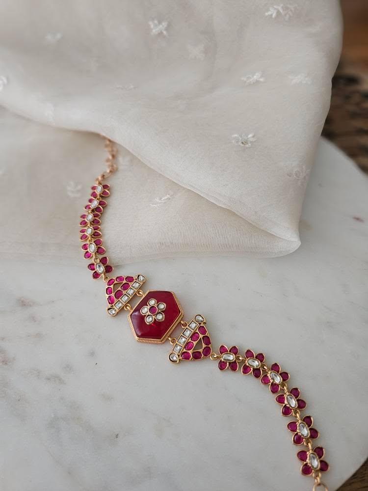 Avani quartz and polki choker Thumbnail