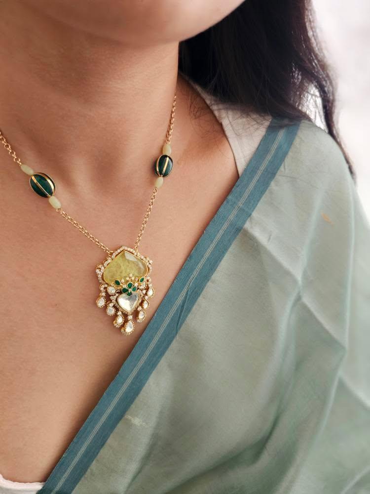 Asmi delicate polki necklace Thumbnail