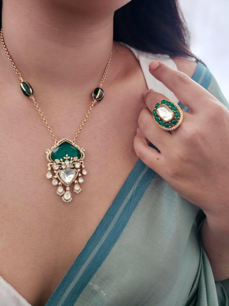 Asmi delicate polki necklace Thumbnail