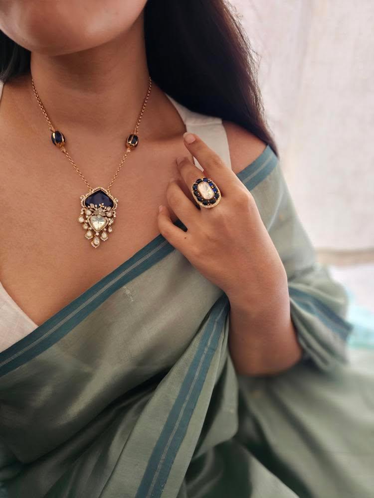 Asmi delicate polki necklace Thumbnail