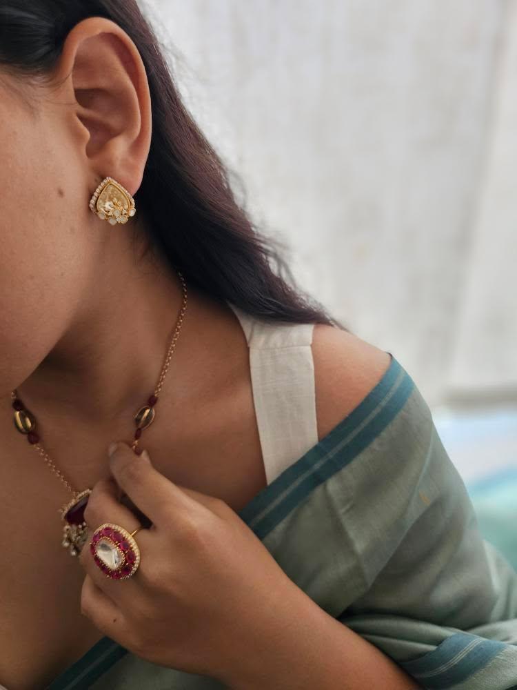 Asmi delicate polki necklace Thumbnail