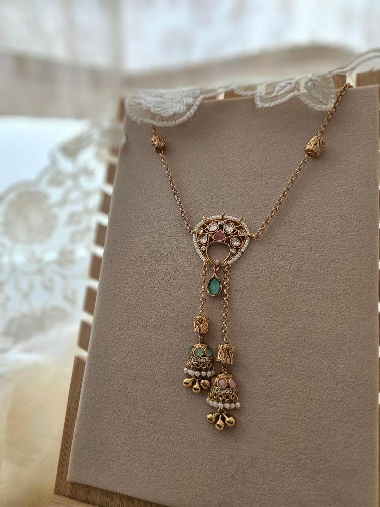 Purabi handcrafted delicate necklace Thumbnail