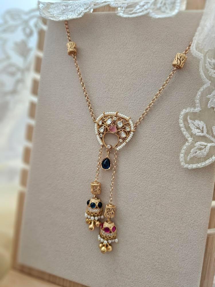 Purabi handcrafted delicate necklace Thumbnail