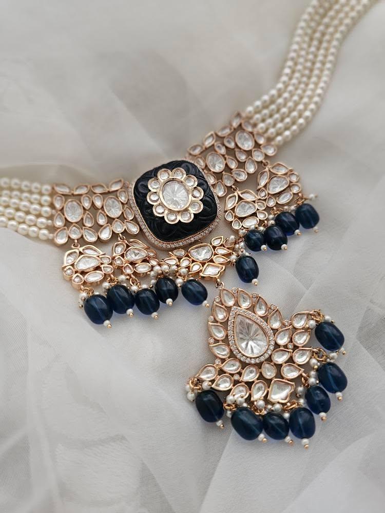 Aadhya pearl and polki choker Thumbnail