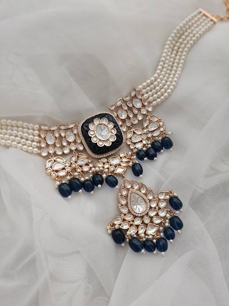 Aadhya pearl and polki choker Thumbnail