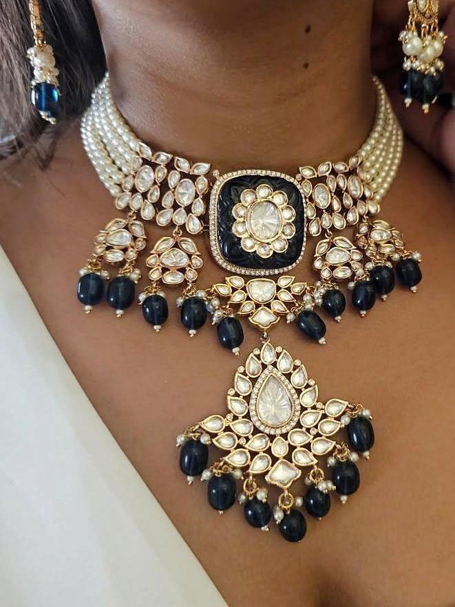 Aadhya pearl and polki choker Thumbnail