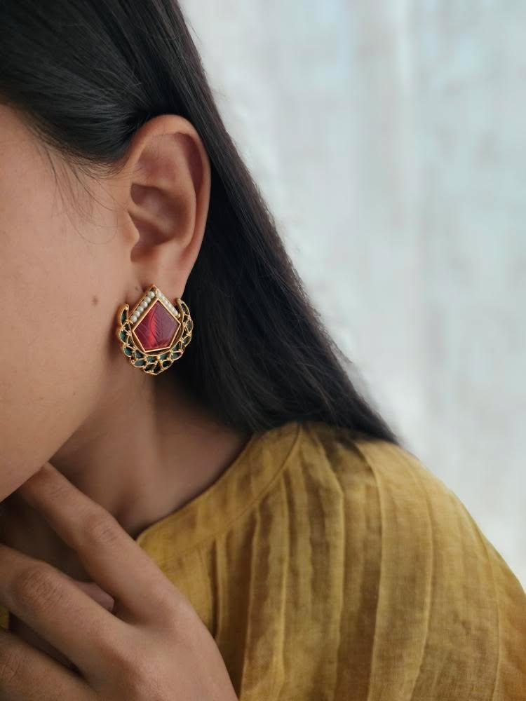 Poorti handcrafted studs Thumbnail