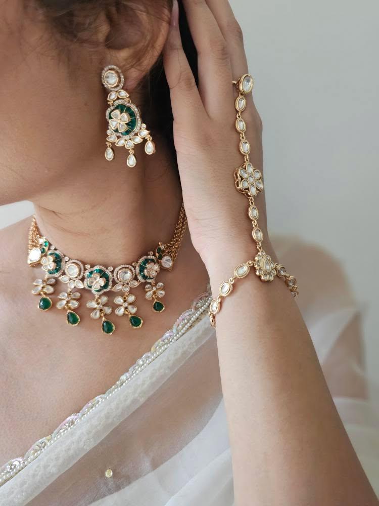 Asmi pearl and polki choker/necklace Thumbnail