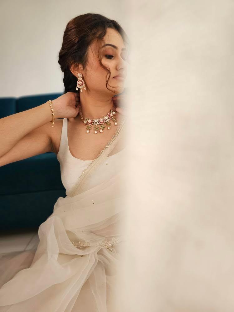 Asmi pearl and polki choker/necklace Thumbnail