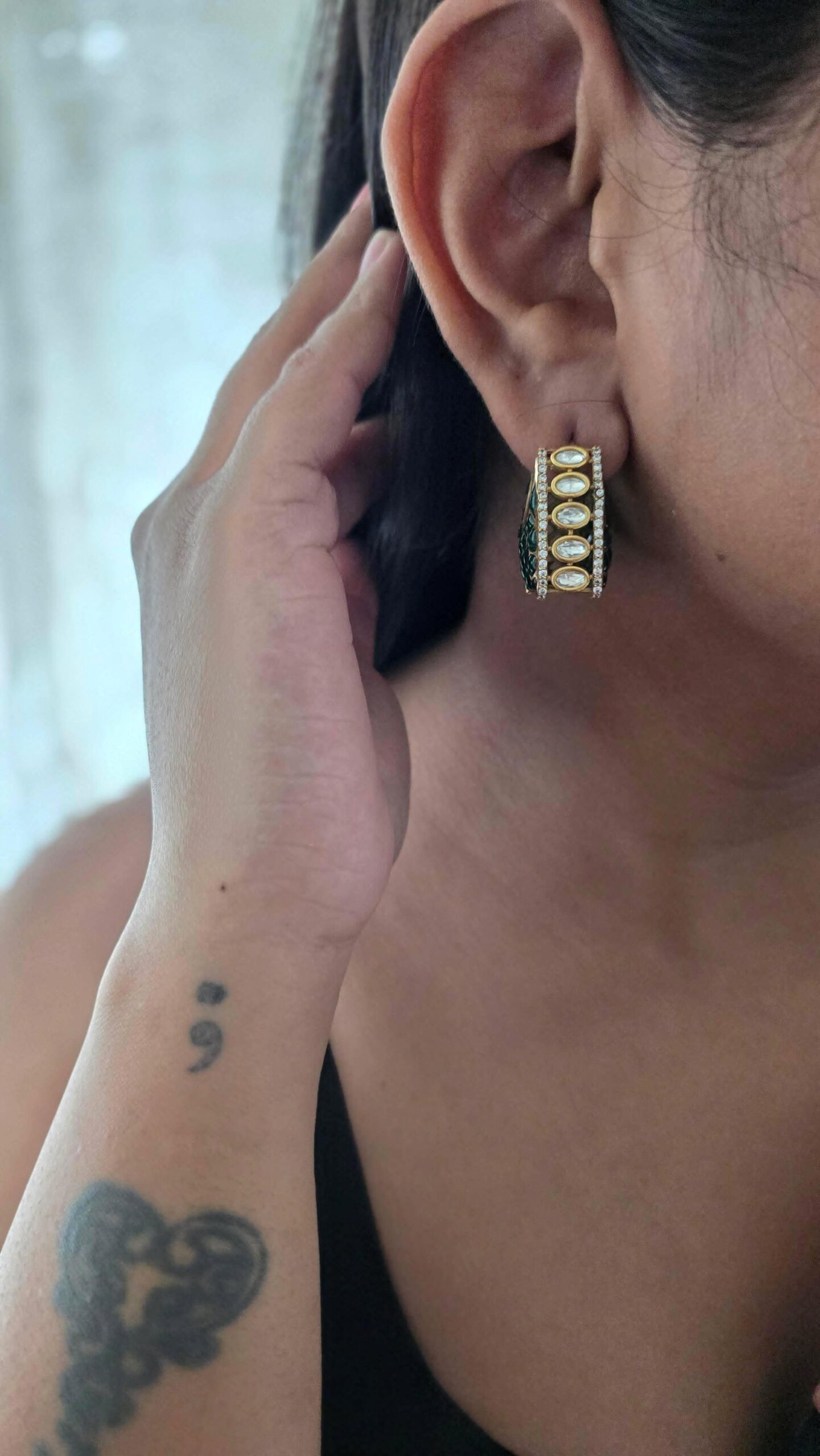 Nilam meenakari hoops Thumbnail
