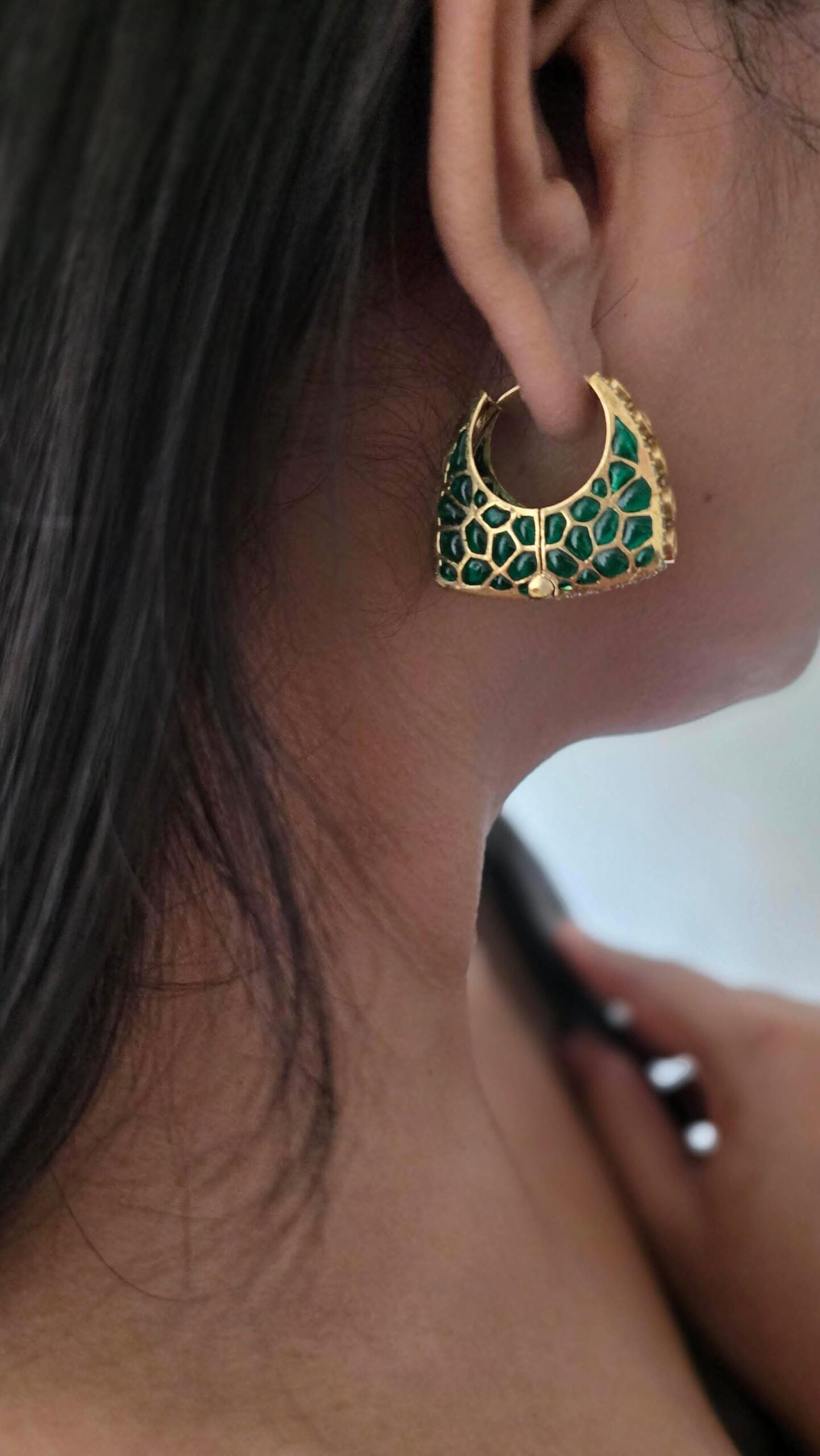 Nilam meenakari hoops Thumbnail