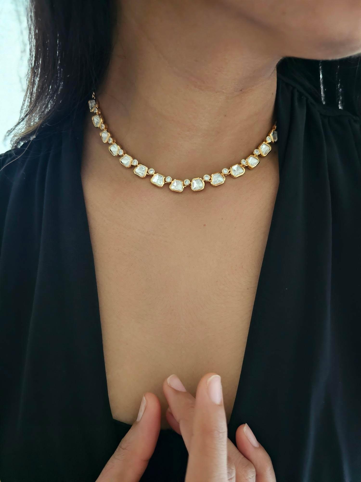 Hafsa delicate polki necklace Thumbnail