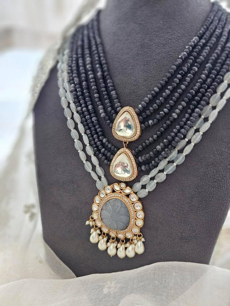 Shubhi pearl and polki necklace Thumbnail