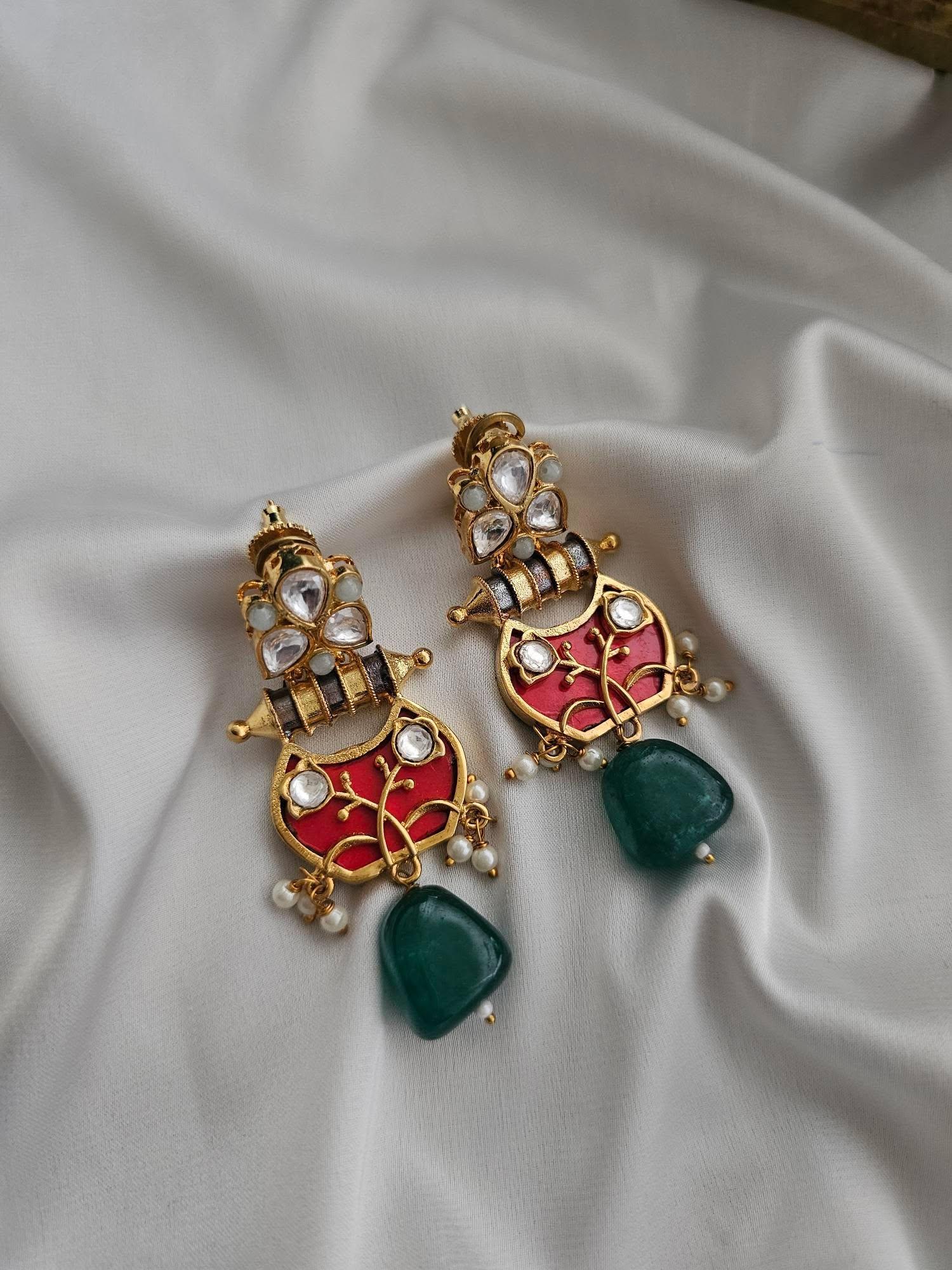 Neelam handcrafted long necklace Thumbnail