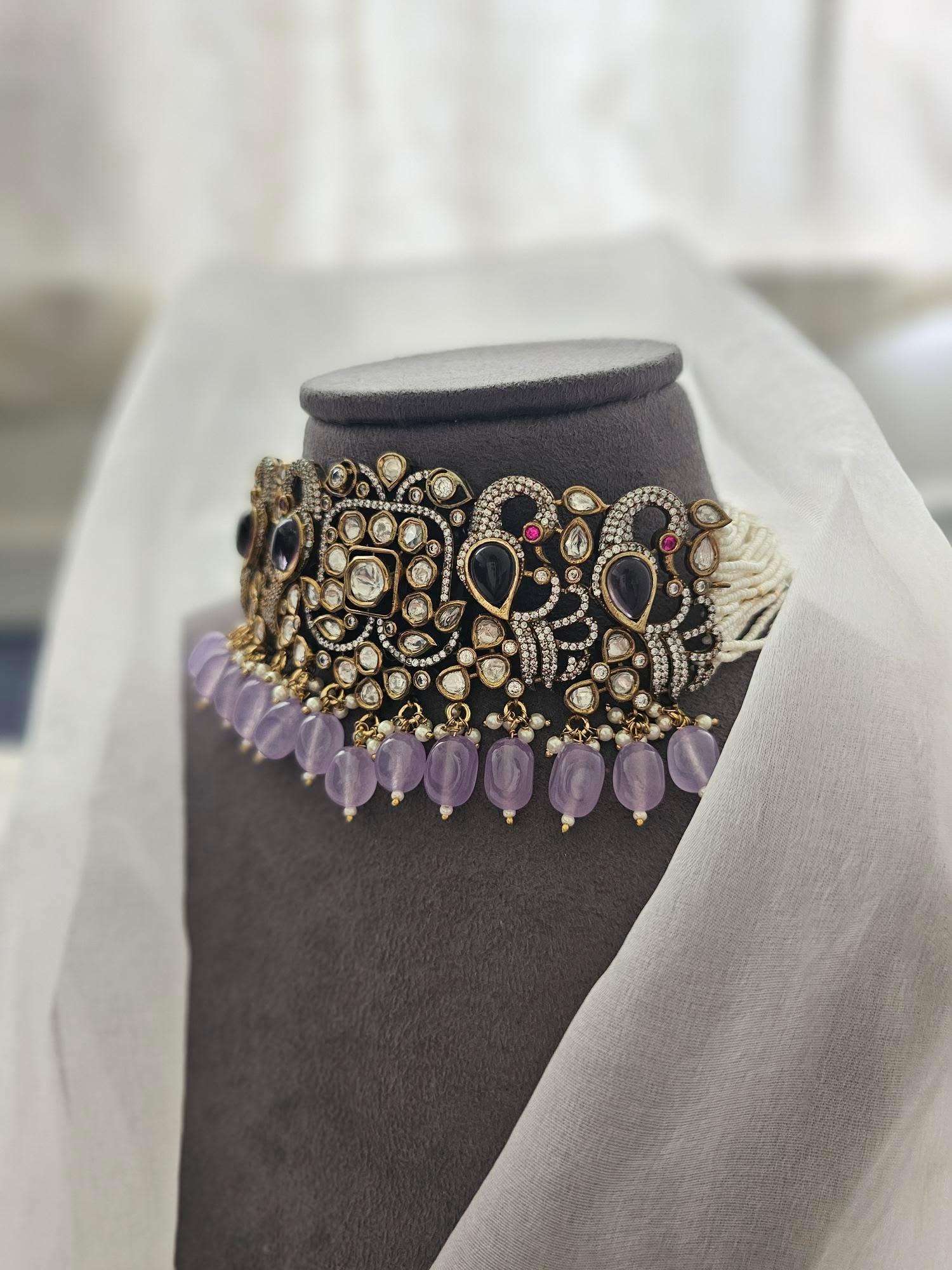 Saazish quartz and pearl necklace Thumbnail