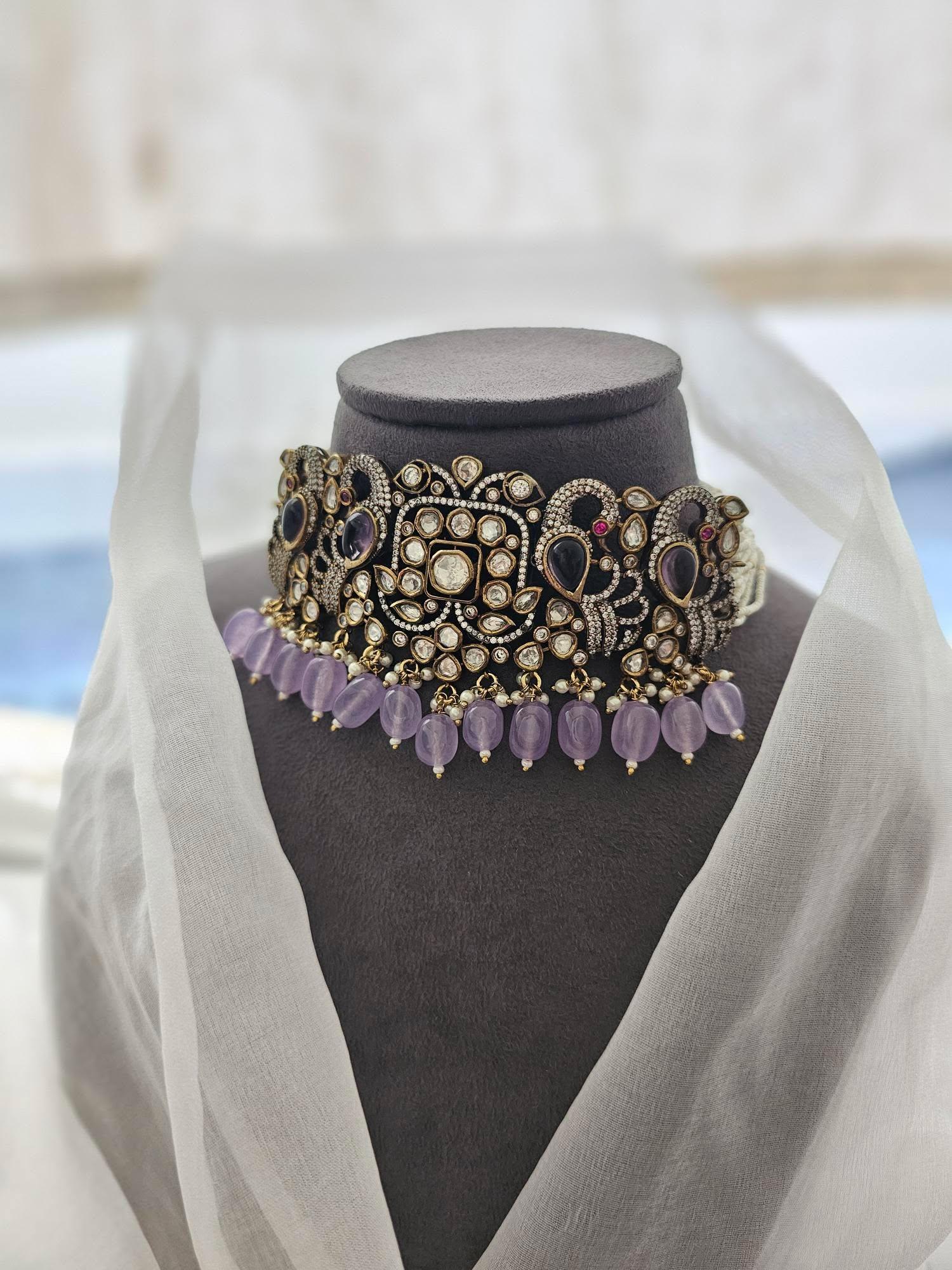 Saazish quartz and pearl necklace Thumbnail