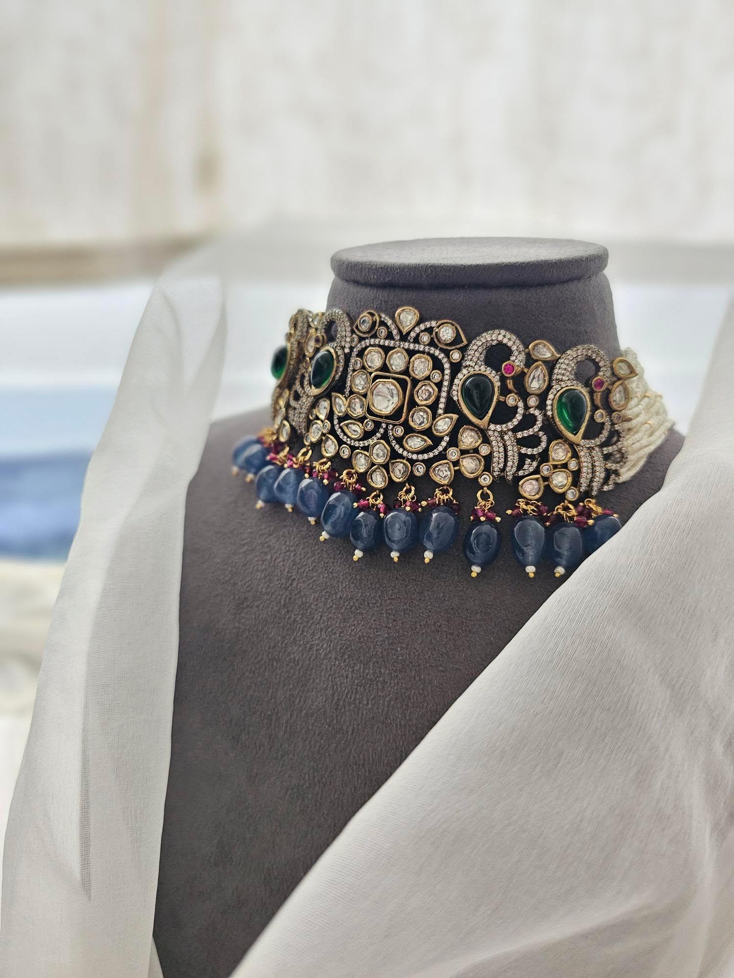 Saazish quartz and pearl necklace Thumbnail