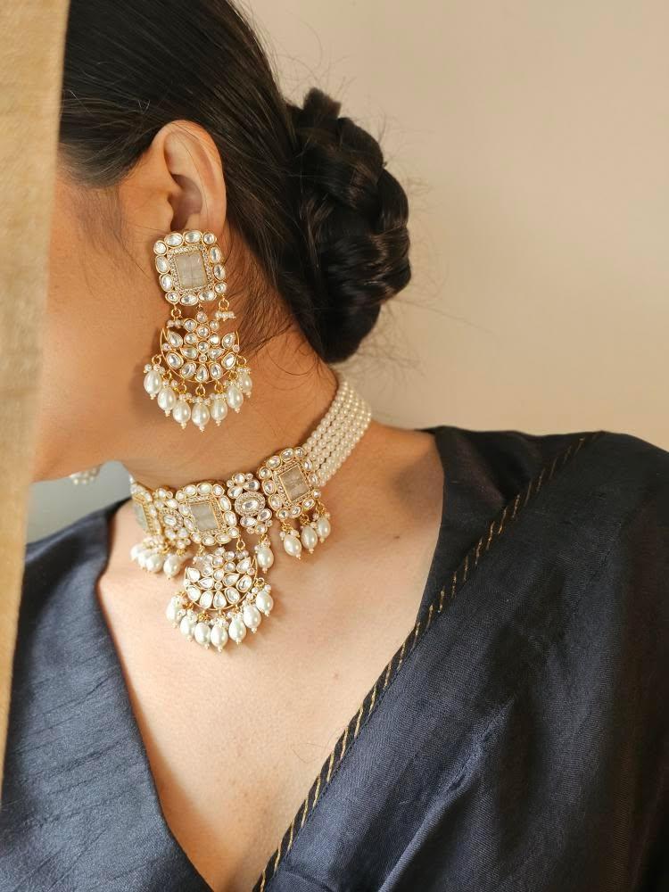 The Malabar polki and pearl Necklace Thumbnail
