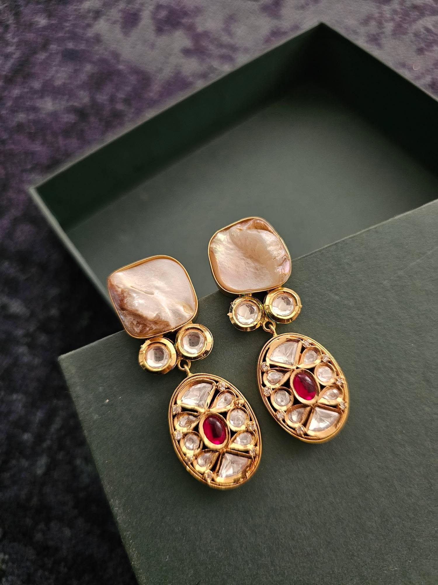 Zalak semi-precious stone earings Thumbnail