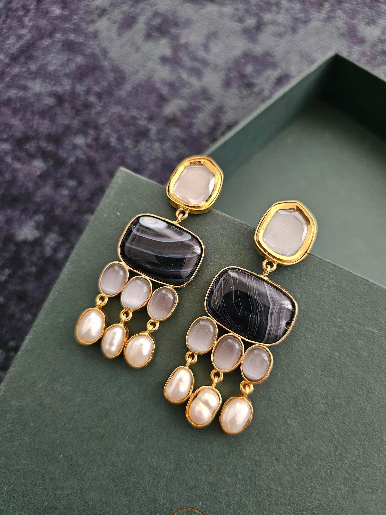 Ruiya semi precious stone earrings Thumbnail