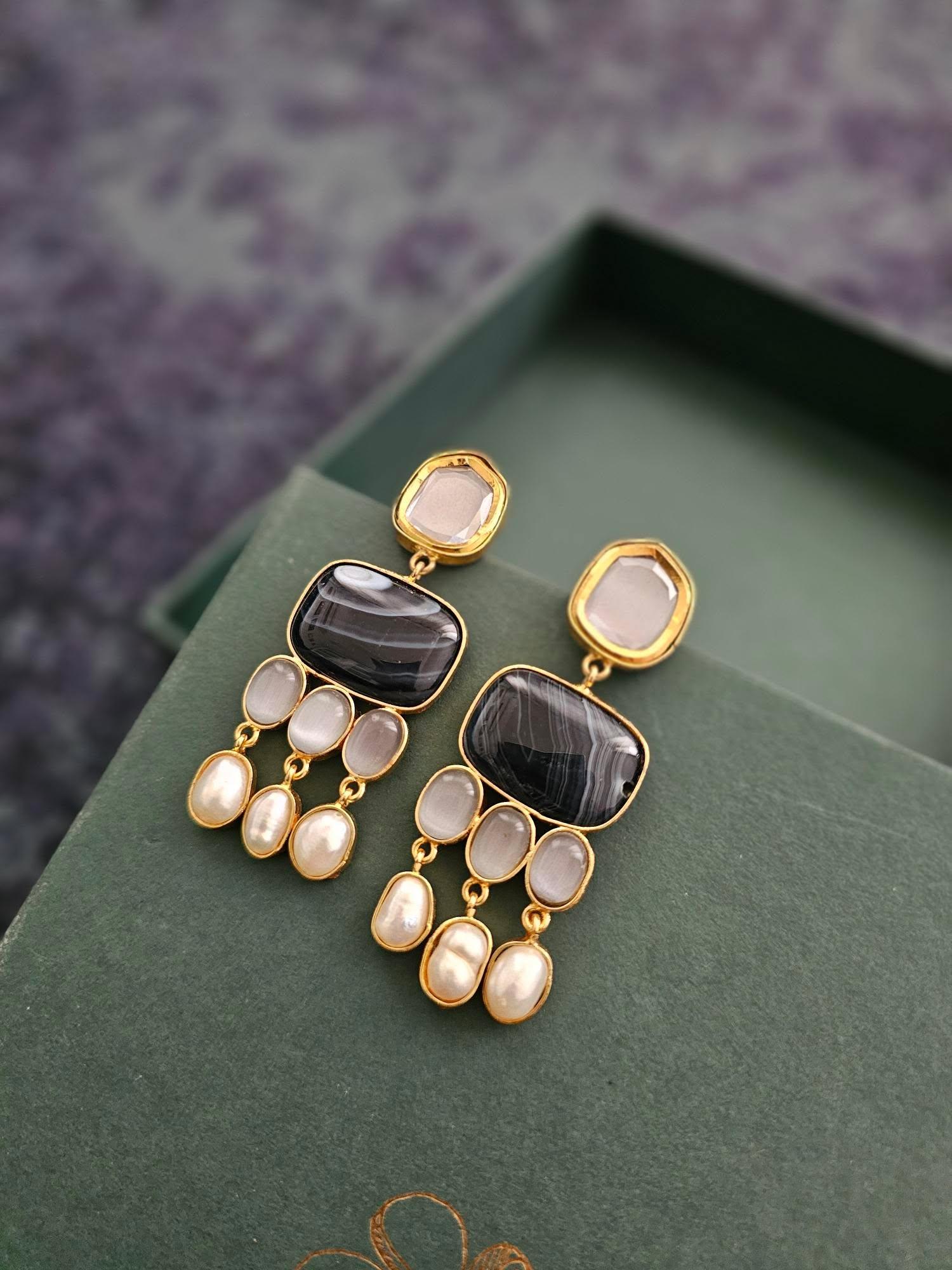 Ruiya semi precious stone earrings Thumbnail