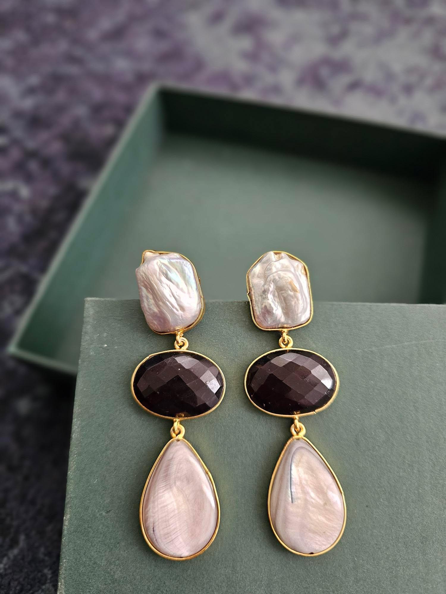 Bella semi precious stone earrings Thumbnail