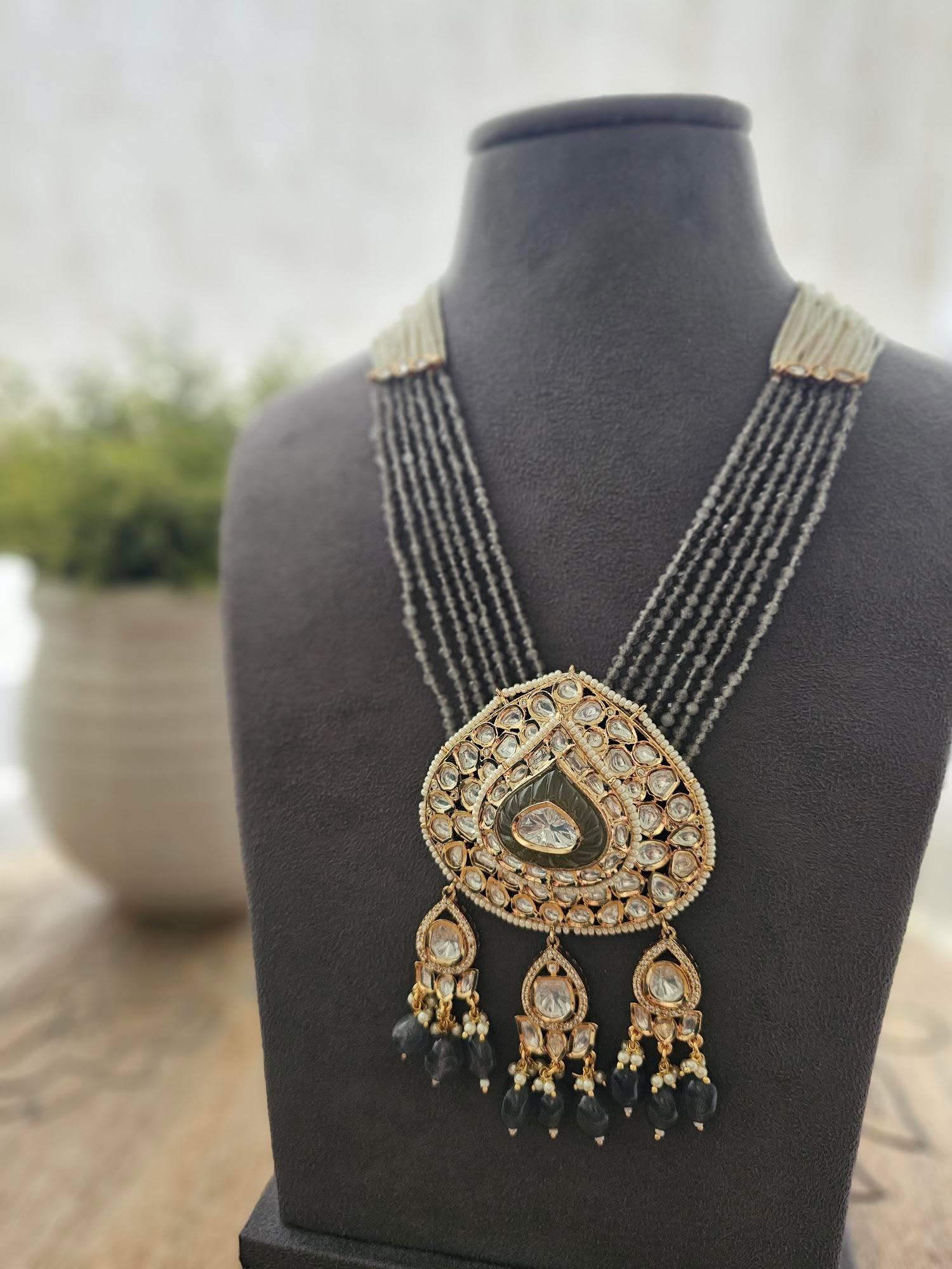 Umika pearl and polki necklace Thumbnail