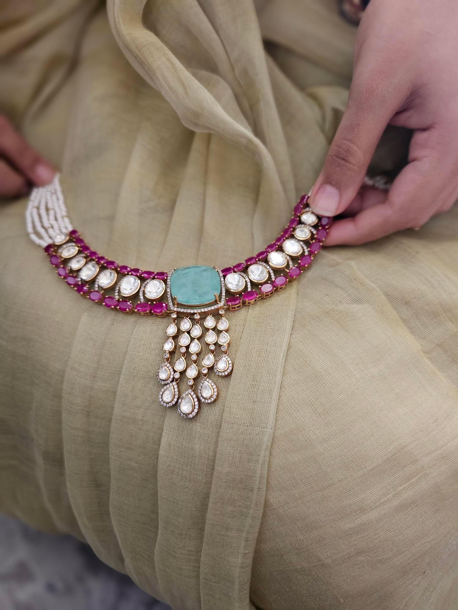 Ruth quartz and pearl choker Thumbnail