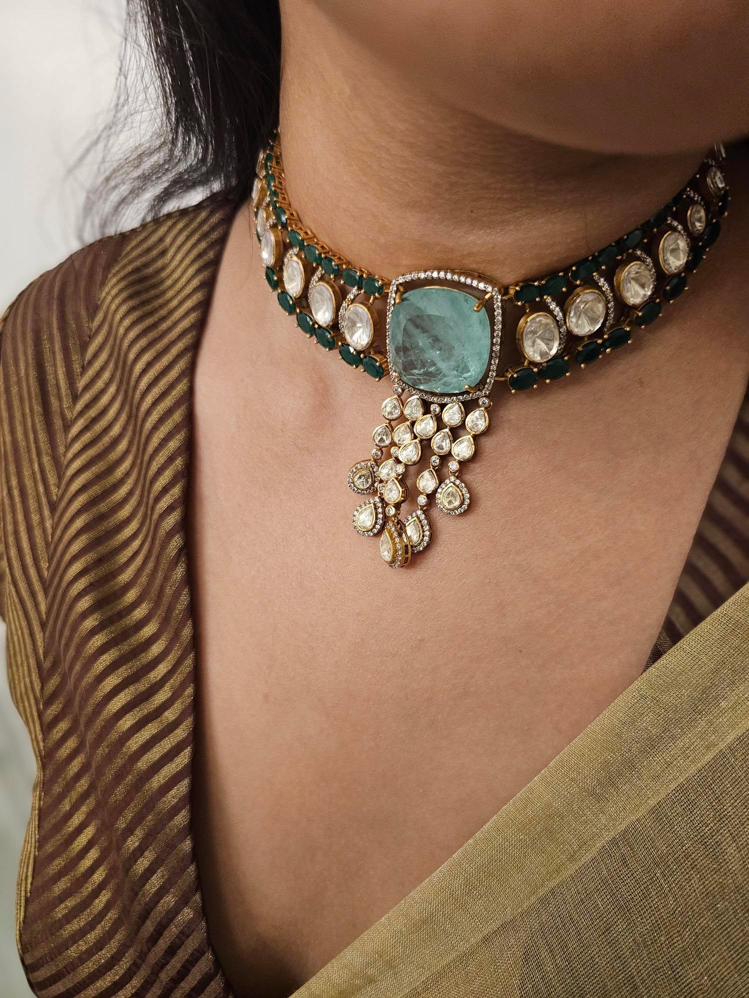 Ruth quartz and pearl choker Thumbnail