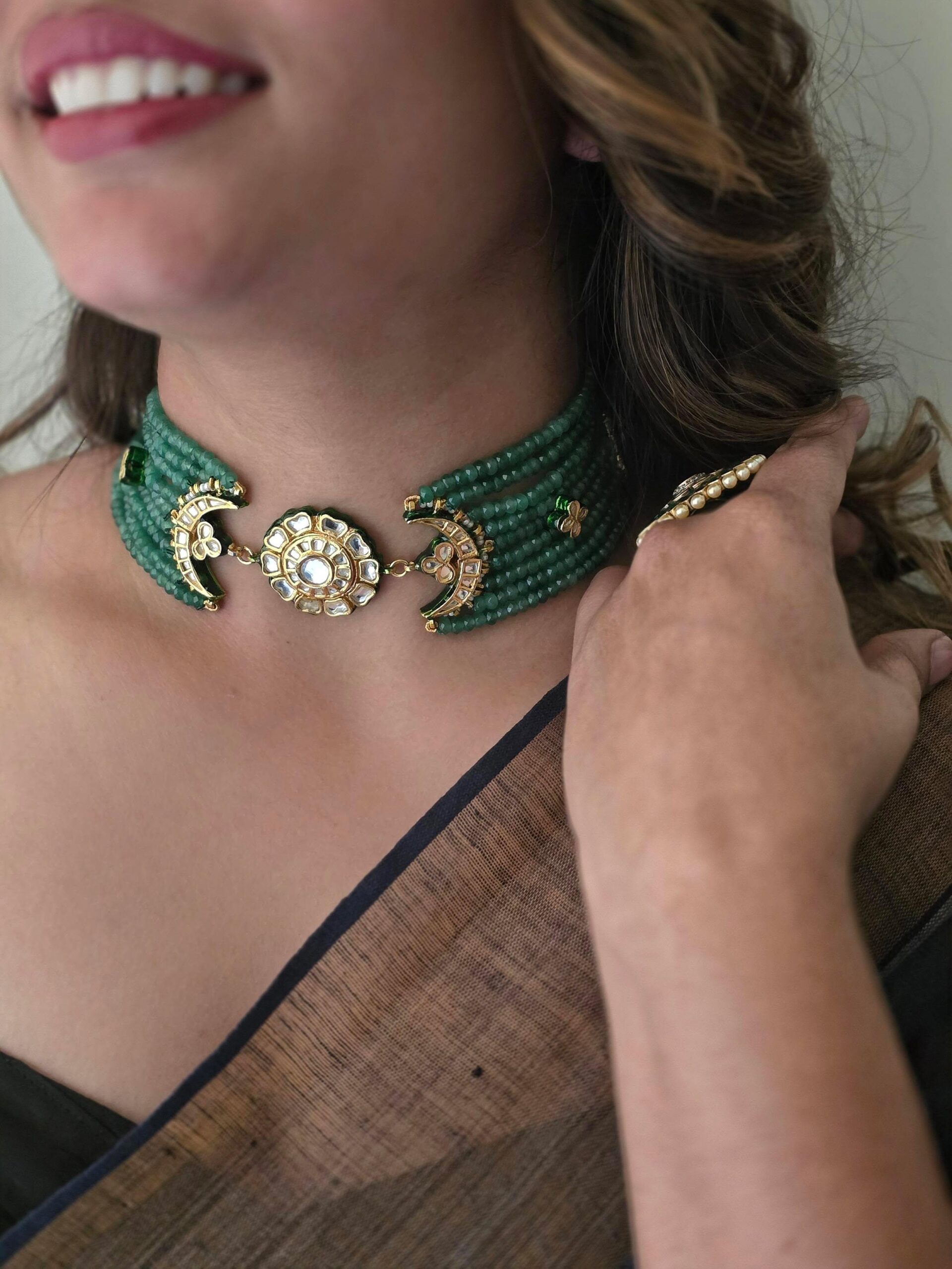 Faiza semi precious stone choker Thumbnail