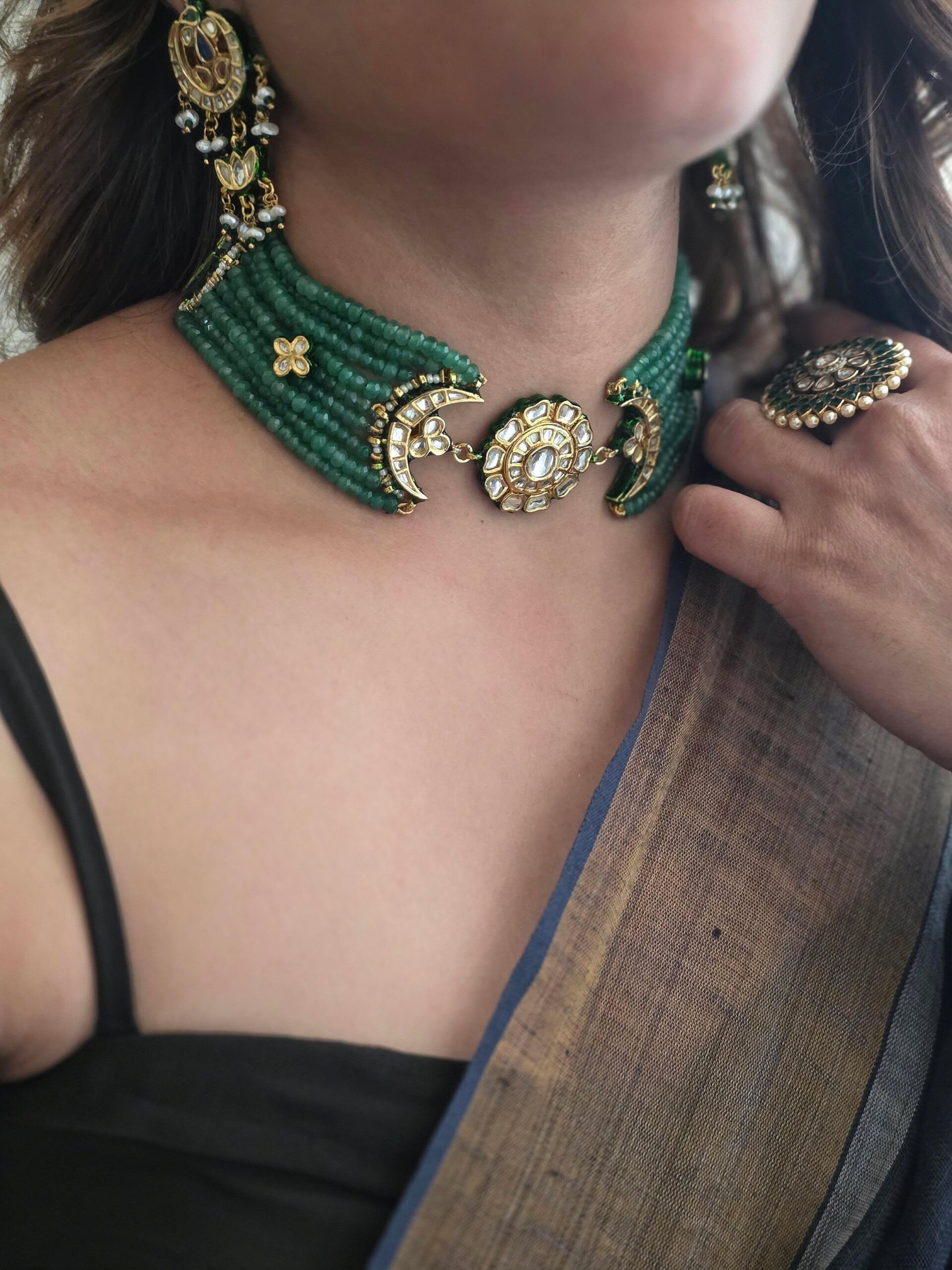 Faiza semi precious stone choker Thumbnail
