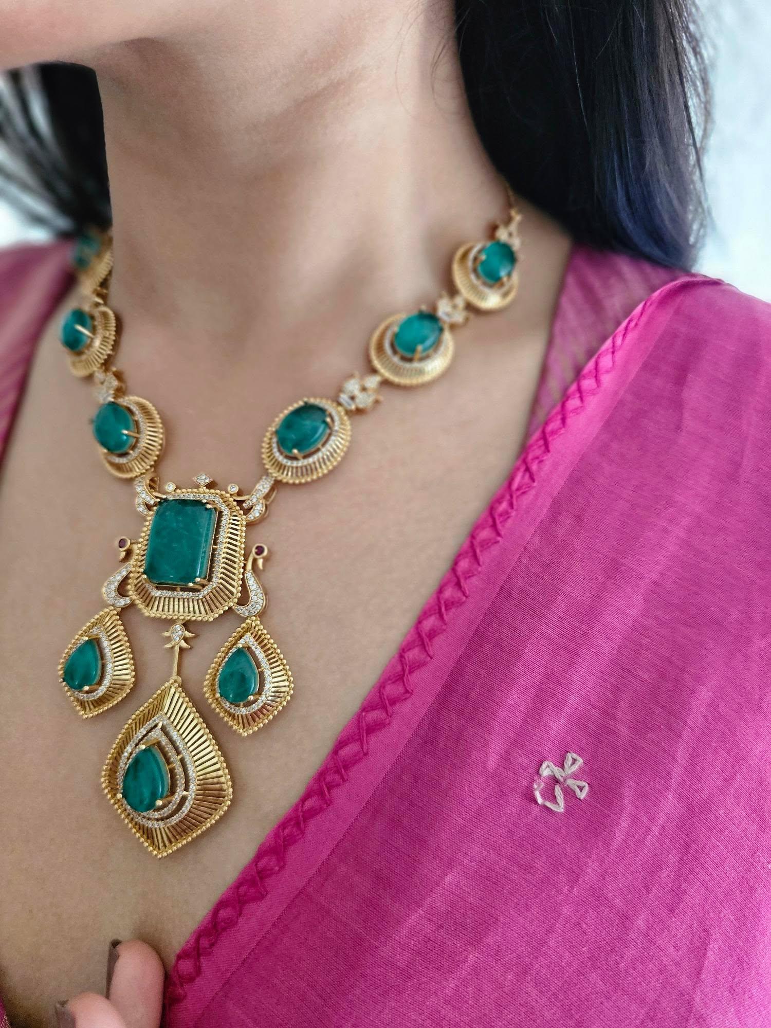 Saija quartz and polki necklace Thumbnail