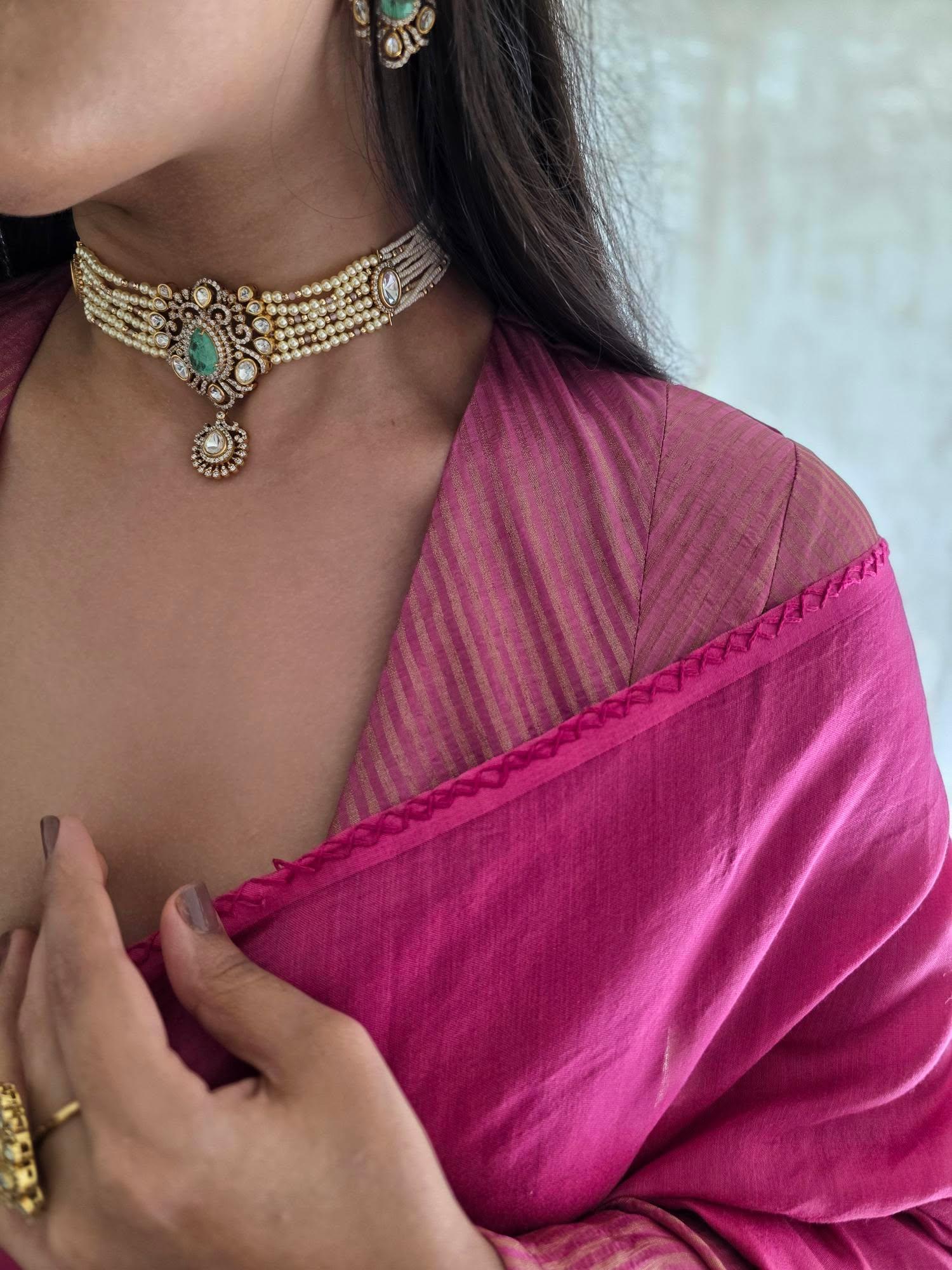 Sadhna pearl and polki choker Thumbnail