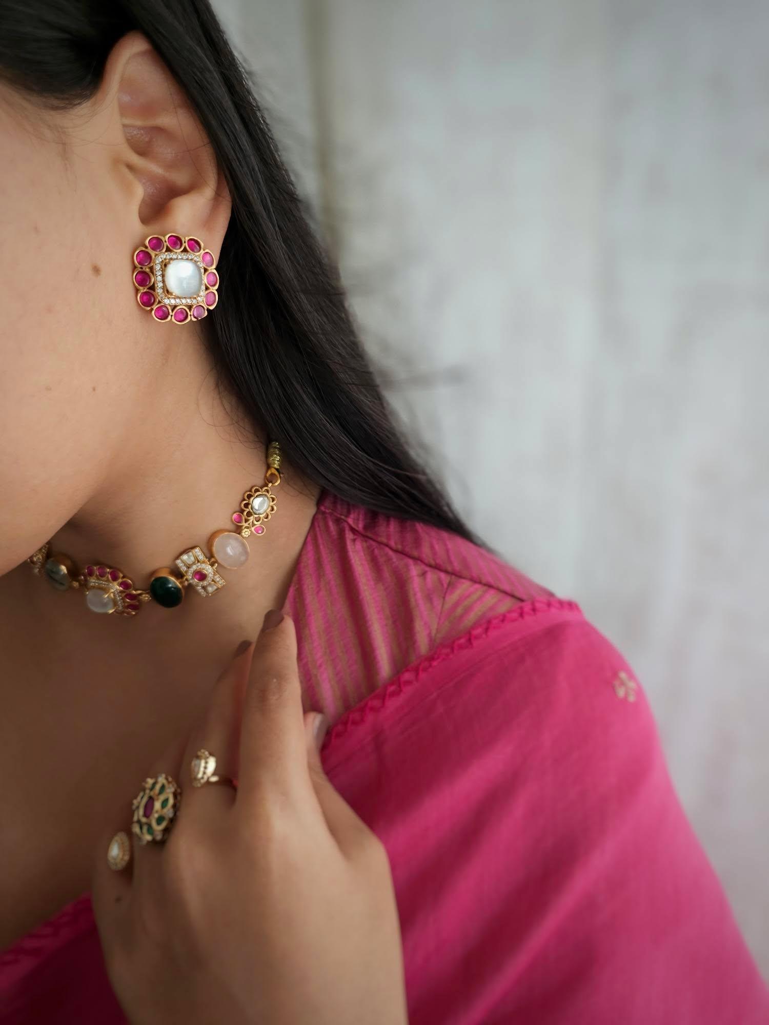 Meher quartz and polki choker Thumbnail