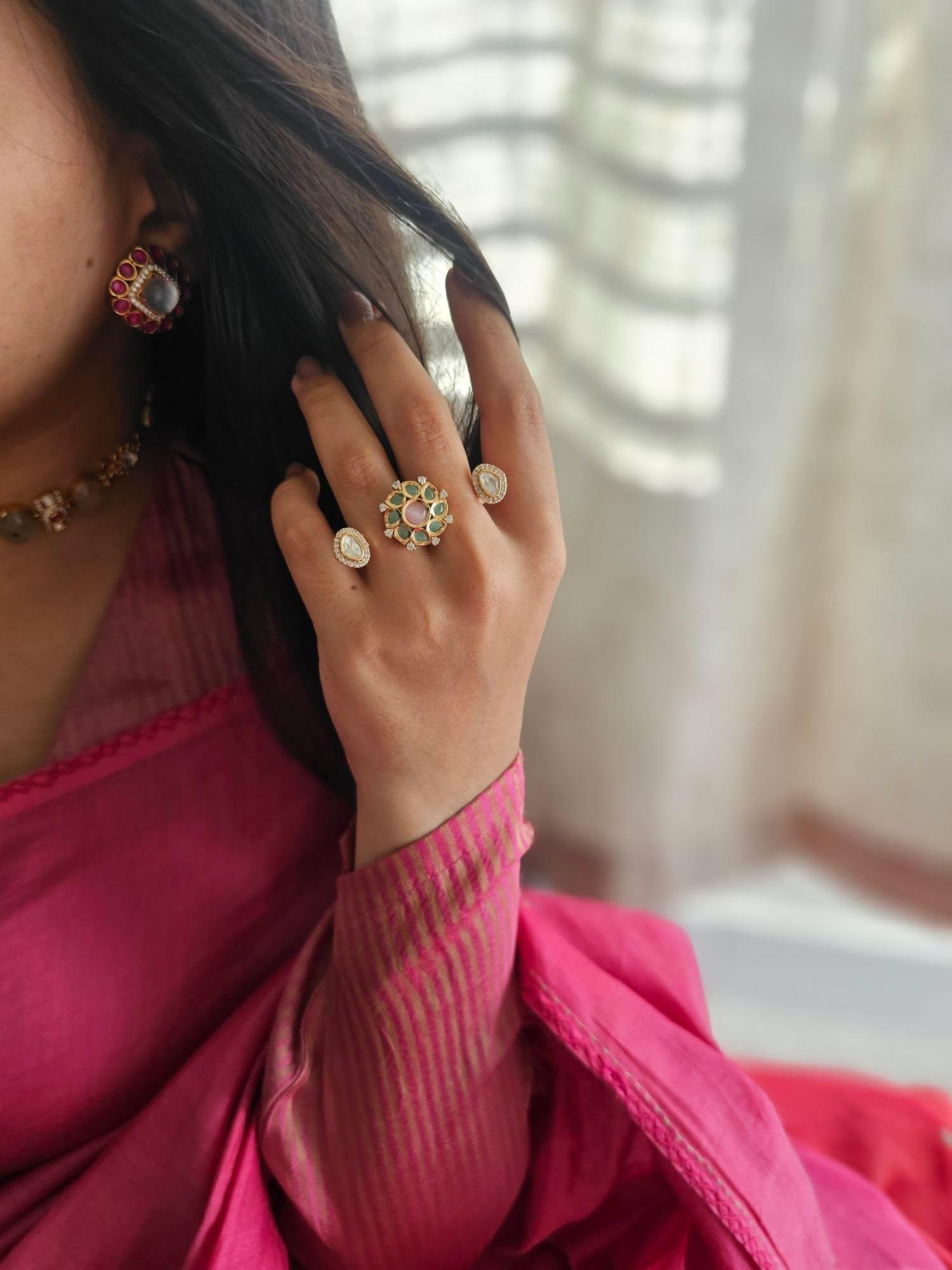 Sadhna twin polki ring Thumbnail